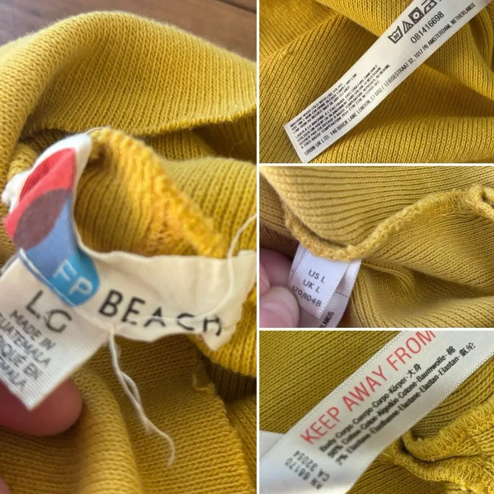 FP Beach Free People Womens L Georgie Midi Sweater Dress Oversized Lounge Boho